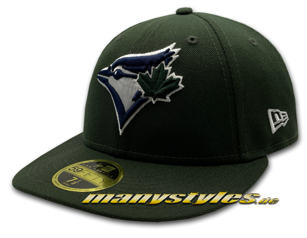 Toronto Blue Jays MLB Cooperstown 59FIFTY exclusive Low Profile Fitted Cap in Dark Seaweed Green White von New Era Front