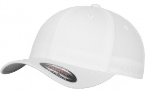 manystyles Blank Flex Fit Curved Visor Cap White 