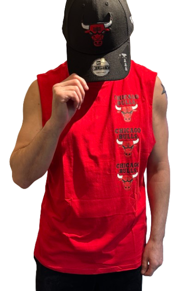 Chicago Bulls NBA Sleeveless T-Shirt Red OTC Official Team Color von New Era