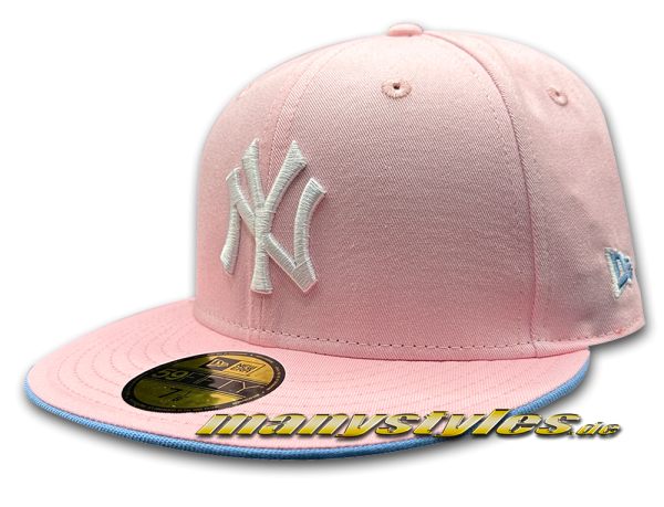 manystyles exclusive NY Yankees MLB 59FIFTY Fitted HWC Cooperstown1998 Worldseries Cap #exclusive# Baby Pink Sky Blue Caps von New Era Real Front