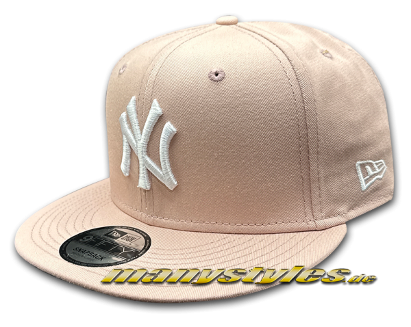 NY Yankees MLB 9FIFTY Snapback Cap League Essential Baby Pink White von New Era