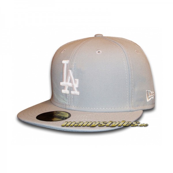 LA DODGERS New Era MLB Basic Cap Grey White 59FIFTY