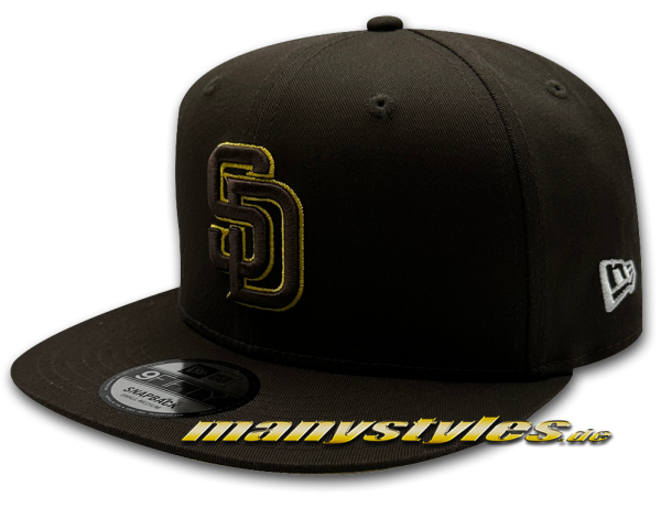 San Diego Padres MLB 9FIFTY Side Patch Script Snapback Cap Brown Yellow von New Era