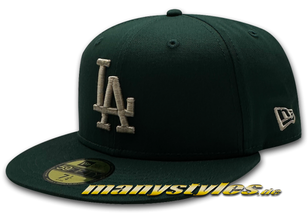 LA Dodgers MLB 59FIFTY League Essential Cap Dark Green Stone von New Era 