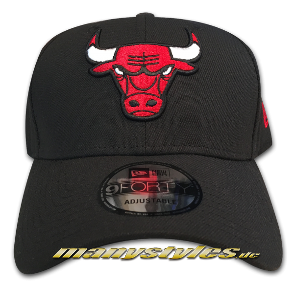 Chicago Bulls 9FORTY NBA The League Curved Visor Adjustable Cap Black Red Original Team Color OTC von New Era