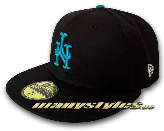 MANYSTYLES NY Mets 59FIFTY MLB Upside Down exclusive Cap 25 Years Anniversary in Black Teal von New Era 