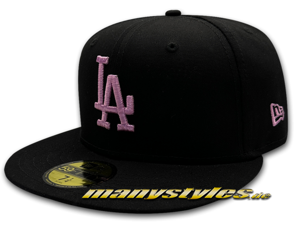 LA Dodgers MLB 59FIFTY Tonal League Essential Cap Black Baby Pink Rosa von New Era