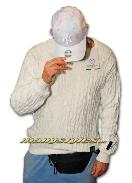 Carlo Colucci Sweater Pullover Strickpullover Color White on White 