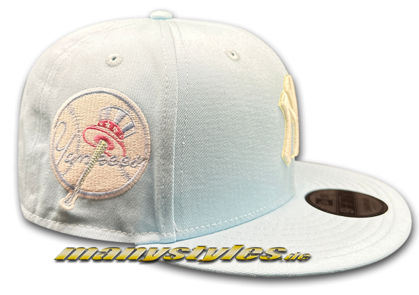 NY Yankees MLB 9FIFTY Snapback Cap League Essential Pastell Sky Pink Gold von New Era Alternate View